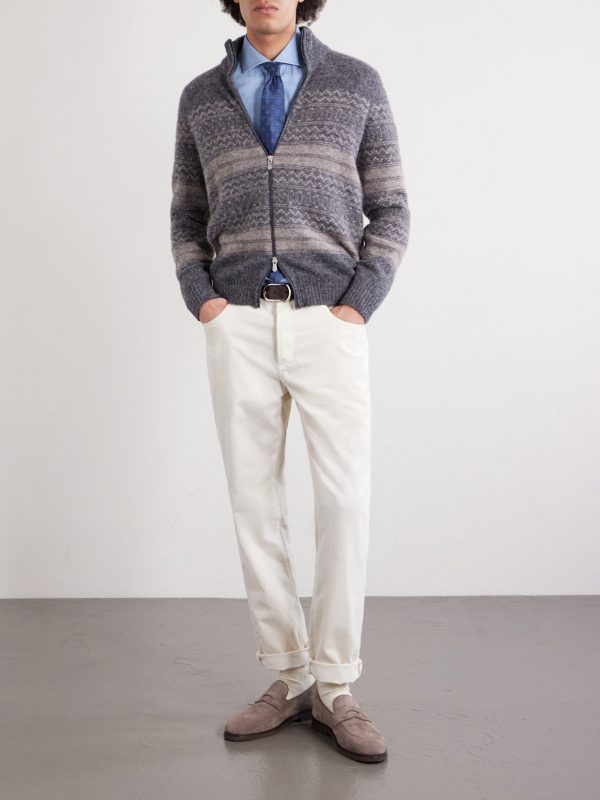 Alpaca-Blend Zip-Up Sweater - OU