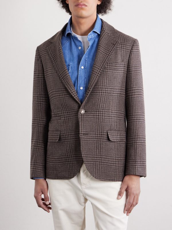 Houndstooth Cashmere Blazer - FR Houndstooth Cashmere Blazer - FR