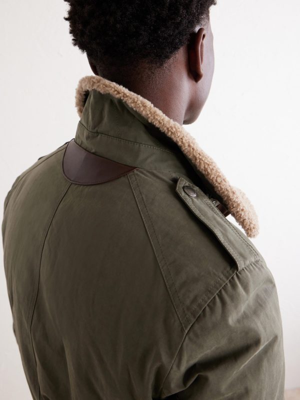 Shearling-Trimmed Padded Canvas Jacket - CU Shearling-Trimmed Padded Canvas Jacket - CU