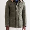 Shearling-Trimmed Padded Canvas Jacket - FR Shearling-Trimmed Padded Canvas Jacket - FR