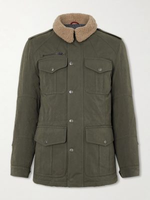 Shearling-Trimmed Padded Canvas Jacket Shearling-Trimmed Padded Canvas Jacket