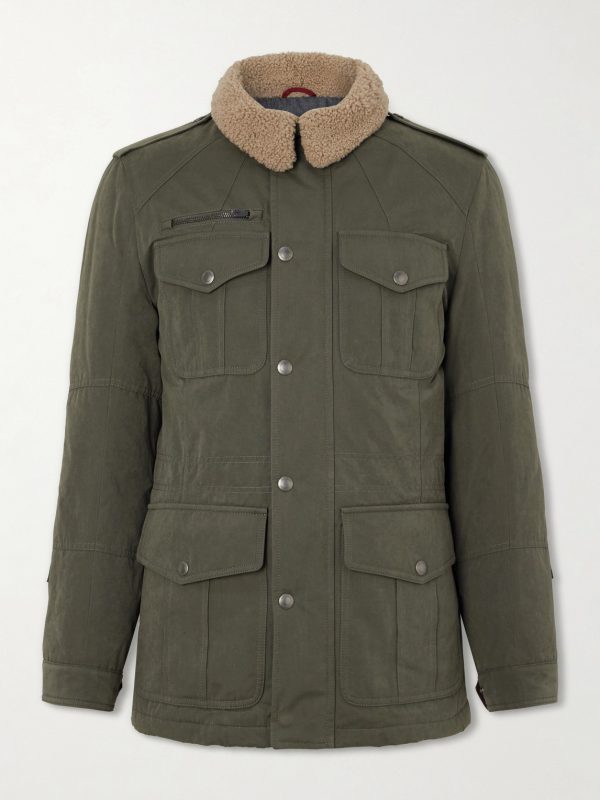 Shearling-Trimmed Padded Canvas Jacket Shearling-Trimmed Padded Canvas Jacket