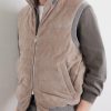 Padded Cashmere-Trimmed Quilted Suede Gilet - CU Padded Cashmere-Trimmed Quilted Suede Gilet - CU
