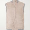 Padded Cashmere-Trimmed Quilted Suede Gilet Padded Cashmere-Trimmed Quilted Suede Gilet