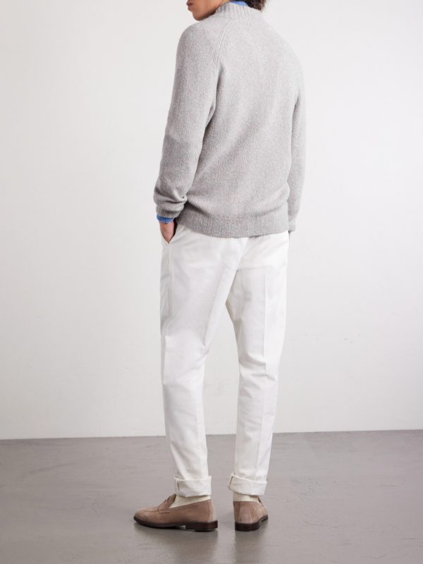 Virgin Wool, Silk and Cotton-Blend Cardigan - BK Virgin Wool, Silk and Cotton-Blend Cardigan - BK