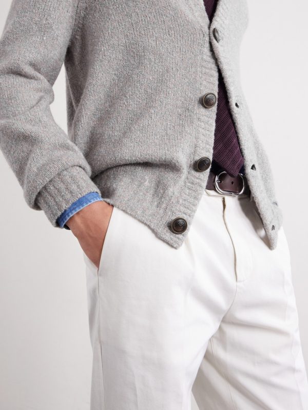 Virgin Wool, Silk and Cotton-Blend Cardigan - CU Virgin Wool, Silk and Cotton-Blend Cardigan - CU