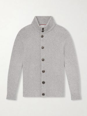 Virgin Wool, Silk and Cotton-Blend Cardigan Virgin Wool, Silk and Cotton-Blend Cardigan