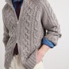 Cable-Knit Cashmere Zip-Up Sweater - CU Cable-Knit Cashmere Zip-Up Sweater - CU