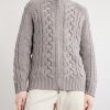 Cable-Knit Cashmere Zip-Up Sweater - FR Cable-Knit Cashmere Zip-Up Sweater - FR