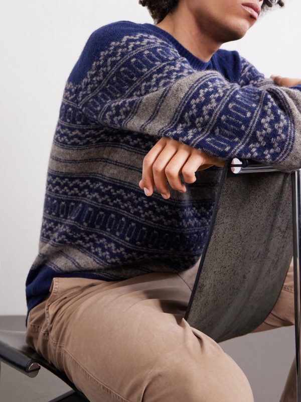 Fair isle Brushed-Knit Alpaca-Blend Sweater - CU Fair isle Brushed-Knit Alpaca-Blend Sweater - CU