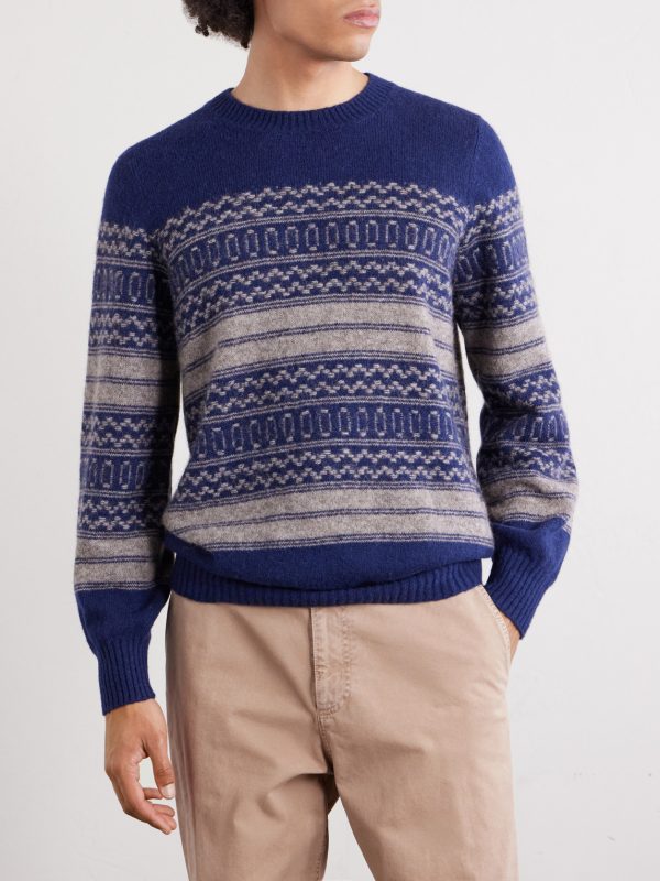 Fair isle Brushed-Knit Alpaca-Blend Sweater - FR Fair isle Brushed-Knit Alpaca-Blend Sweater - FR