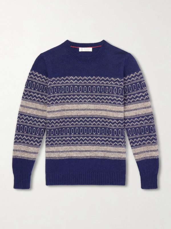 Fair isle Brushed-Knit Alpaca-Blend Sweater Fair isle Brushed-Knit Alpaca-Blend Sweater