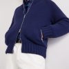 Cashmere Zip-Up Down Cardigan - CU