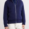 Cashmere Zip-Up Down Cardigan - FR