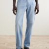 Straight-Leg Logo-Embroidered Distressed Jeans - FR Straight-Leg Logo-Embroidered Distressed Jeans - FR