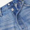 Wide-Leg Logo-Embroidered Distressed Jeans - E1 Wide-Leg Logo-Embroidered Distressed Jeans - E1