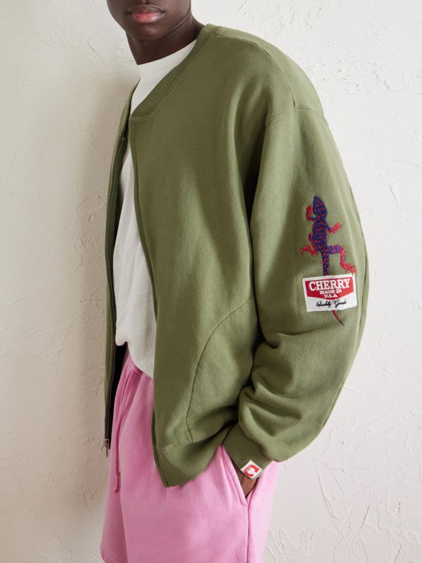 Logo-Embroidered Cotton-Jersey Zip-Up Sweatshirt - CU Logo-Embroidered Cotton-Jersey Zip-Up Sweatshirt - CU