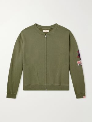 Logo-Embroidered Cotton-Jersey Zip-Up Sweatshirt Logo-Embroidered Cotton-Jersey Zip-Up Sweatshirt