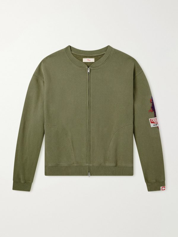 Logo-Embroidered Cotton-Jersey Zip-Up Sweatshirt Logo-Embroidered Cotton-Jersey Zip-Up Sweatshirt