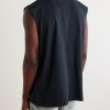 Logo-Printed Distressed Cotton-Jersey Tank Top - BK Logo-Printed Distressed Cotton-Jersey Tank Top - BK