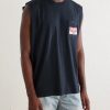 Logo-Printed Distressed Cotton-Jersey Tank Top - FR Logo-Printed Distressed Cotton-Jersey Tank Top - FR
