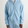 Distressed Cotton-Fleece Zip-Up Hoodies - FR Distressed Cotton-Fleece Zip-Up Hoodies - FR