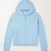 Distressed Cotton-Fleece Zip-Up Hoodies Distressed Cotton-Fleece Zip-Up Hoodies