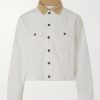 Corduroy-Trimmed Denim Jacket