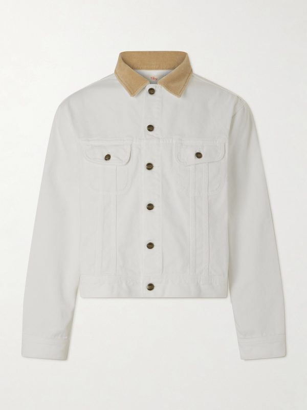 Corduroy-Trimmed Denim Jacket