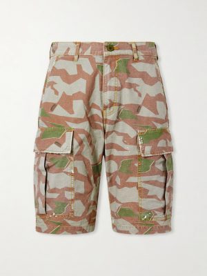 Wide-Leg Camouflage-Print Shorts