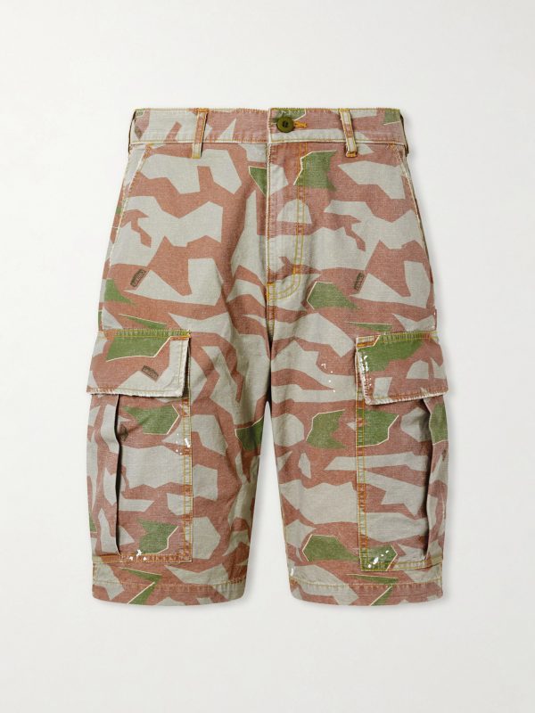 Wide-Leg Camouflage-Print Shorts Wide-Leg Camouflage-Print Shorts