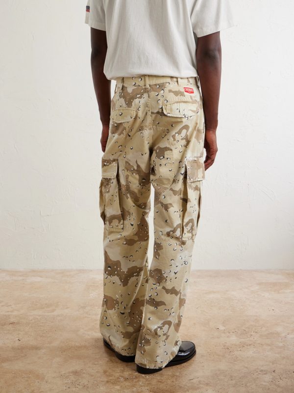 Wide-Leg Camouflage-Print Cotton Trousers - BK Wide-Leg Camouflage-Print Cotton Trousers - BK