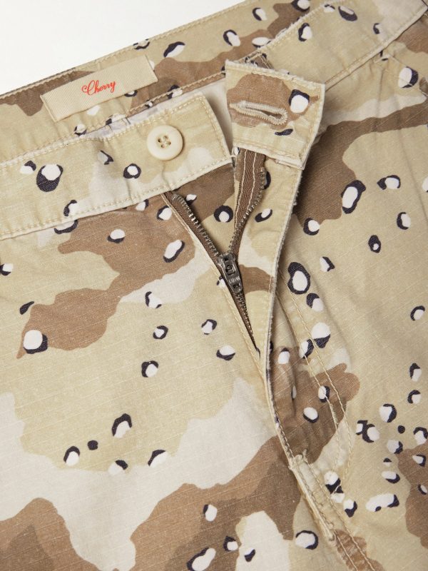Wide-Leg Camouflage-Print Cotton Trousers - E1 Wide-Leg Camouflage-Print Cotton Trousers - E1