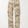 Wide-Leg Camouflage-Print Cotton Trousers Wide-Leg Camouflage-Print Cotton Trousers