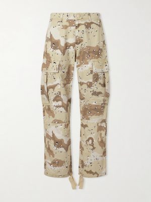 Wide-Leg Camouflage-Print Cotton Trousers Wide-Leg Camouflage-Print Cotton Trousers