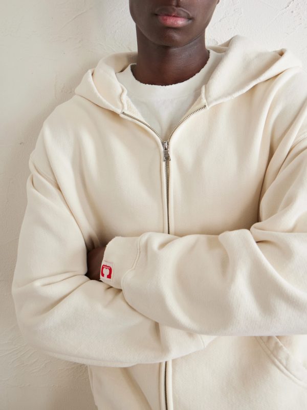 Distressed Cotton-Fleece Zip-Up Hoodies - CU Distressed Cotton-Fleece Zip-Up Hoodies - CU