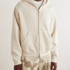 Distressed Cotton-Fleece Zip-Up Hoodies - FR Distressed Cotton-Fleece Zip-Up Hoodies - FR