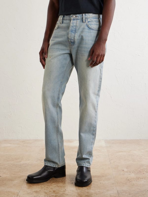 Straight-Leg Distressed Jeans - FR Straight-Leg Distressed Jeans - FR