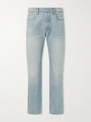 Straight-Leg Distressed Jeans