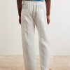 Straight-Leg Linen Trousers - BK Straight-Leg Linen Trousers - BK