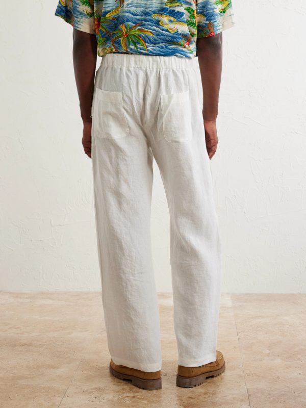 Straight-Leg Linen Trousers - BK Straight-Leg Linen Trousers - BK