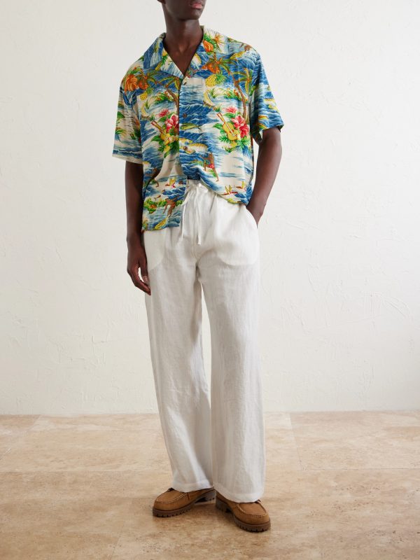 Straight-Leg Linen Trousers - OU Straight-Leg Linen Trousers - OU