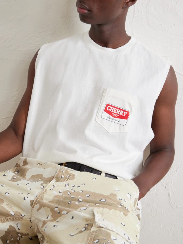 Logo-Printed Distressed Cotton-Jersey Tank Top - CU