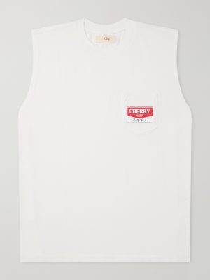 Logo-Printed Distressed Cotton-Jersey Tank Top Logo-Printed Distressed Cotton-Jersey Tank Top