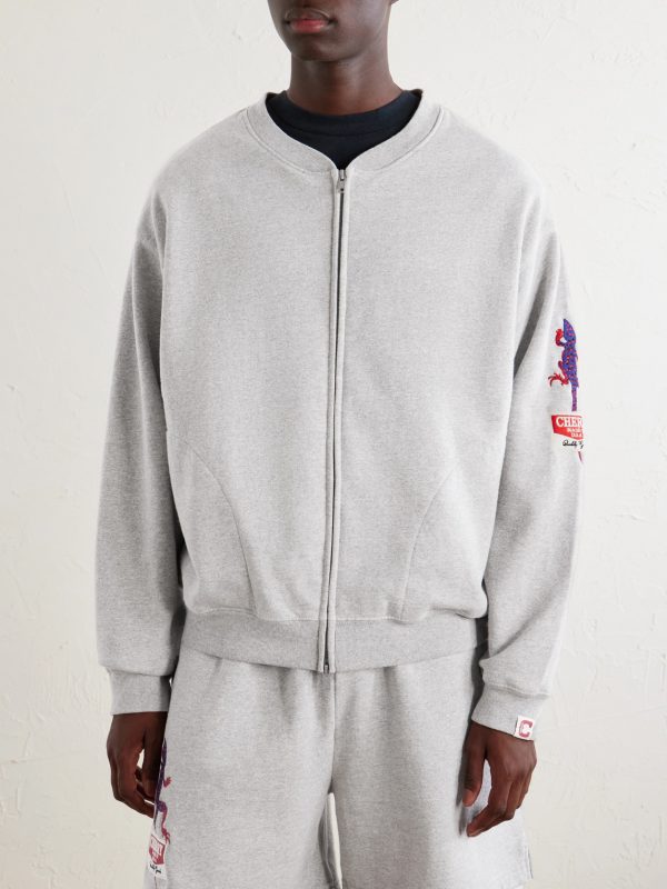 Logo-Embroidered Cotton-Jersey Zip-Up Sweatshirt - FR Logo-Embroidered Cotton-Jersey Zip-Up Sweatshirt - FR