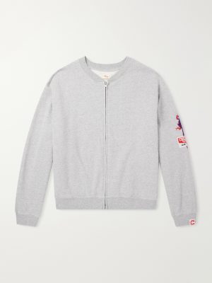 Logo-Embroidered Cotton-Jersey Zip-Up Sweatshirt Logo-Embroidered Cotton-Jersey Zip-Up Sweatshirt