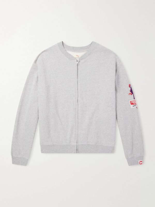 Logo-Embroidered Cotton-Jersey Zip-Up Sweatshirt Logo-Embroidered Cotton-Jersey Zip-Up Sweatshirt