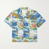 Camp-Collar Logo-Printed Poplin Shirt Camp-Collar Logo-Printed Poplin Shirt
