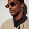 Square-Frame Gold-Tone Metal Sunglasses - BK Square-Frame Gold-Tone Metal Sunglasses - BK