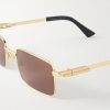 Square-Frame Gold-Tone Metal Sunglasses - CU Square-Frame Gold-Tone Metal Sunglasses - CU